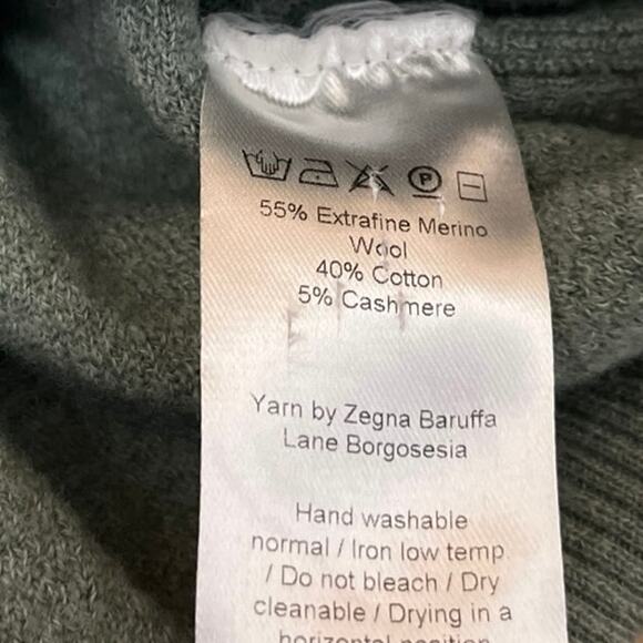 Emanuel Berg Men's Green Long Sleeve Wool Cashmere Crewneck Sweater Top Size S - Picture 4 of 4